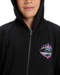 Boys Graphic Zip Hoodie in Black