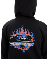 Boys Graphic Zip Hoodie in Black