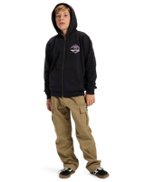 Boys Graphic Zip Hoodie in Black
