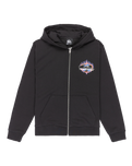 Boys Graphic Zip Hoodie in Black