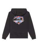 Boys Graphic Zip Hoodie in Black