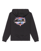 Boys Graphic Zip Hoodie in Black