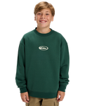 The Quiksilver Boys Boys Salt Water Graphic Sweatshirt in Trekking Green