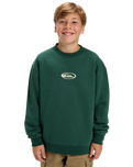 The Quiksilver Boys Boys Salt Water Graphic Sweatshirt in Trekking Green