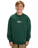 The Quiksilver Boys Boys Salt Water Graphic Sweatshirt in Trekking Green