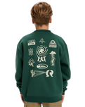 The Quiksilver Boys Boys Salt Water Graphic Sweatshirt in Trekking Green