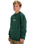 The Quiksilver Boys Boys Salt Water Graphic Sweatshirt in Trekking Green