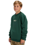 The Quiksilver Boys Boys Salt Water Graphic Sweatshirt in Trekking Green