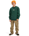 The Quiksilver Boys Boys Salt Water Graphic Sweatshirt in Trekking Green