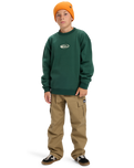 The Quiksilver Boys Boys Salt Water Graphic Sweatshirt in Trekking Green