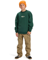 The Quiksilver Boys Boys Salt Water Graphic Sweatshirt in Trekking Green
