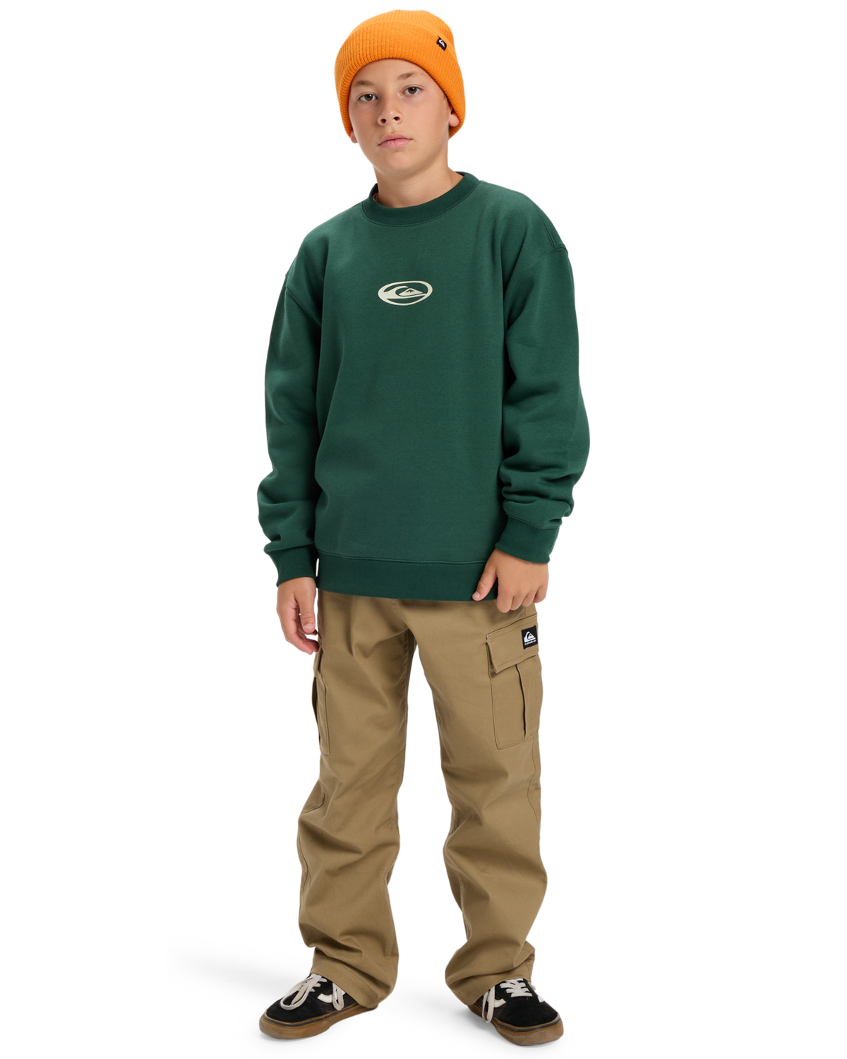 The Quiksilver Boys Boys Salt Water Graphic Sweatshirt in Trekking Green
