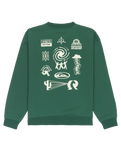 The Quiksilver Boys Boys Salt Water Graphic Sweatshirt in Trekking Green