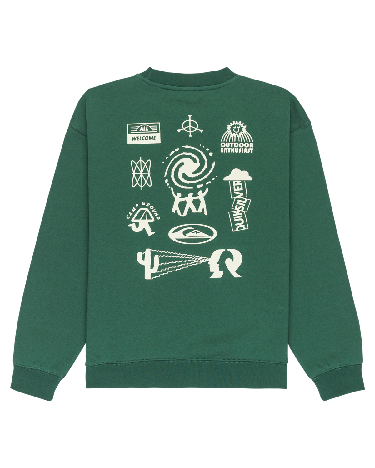 The Quiksilver Boys Boys Salt Water Graphic Sweatshirt in Trekking Green