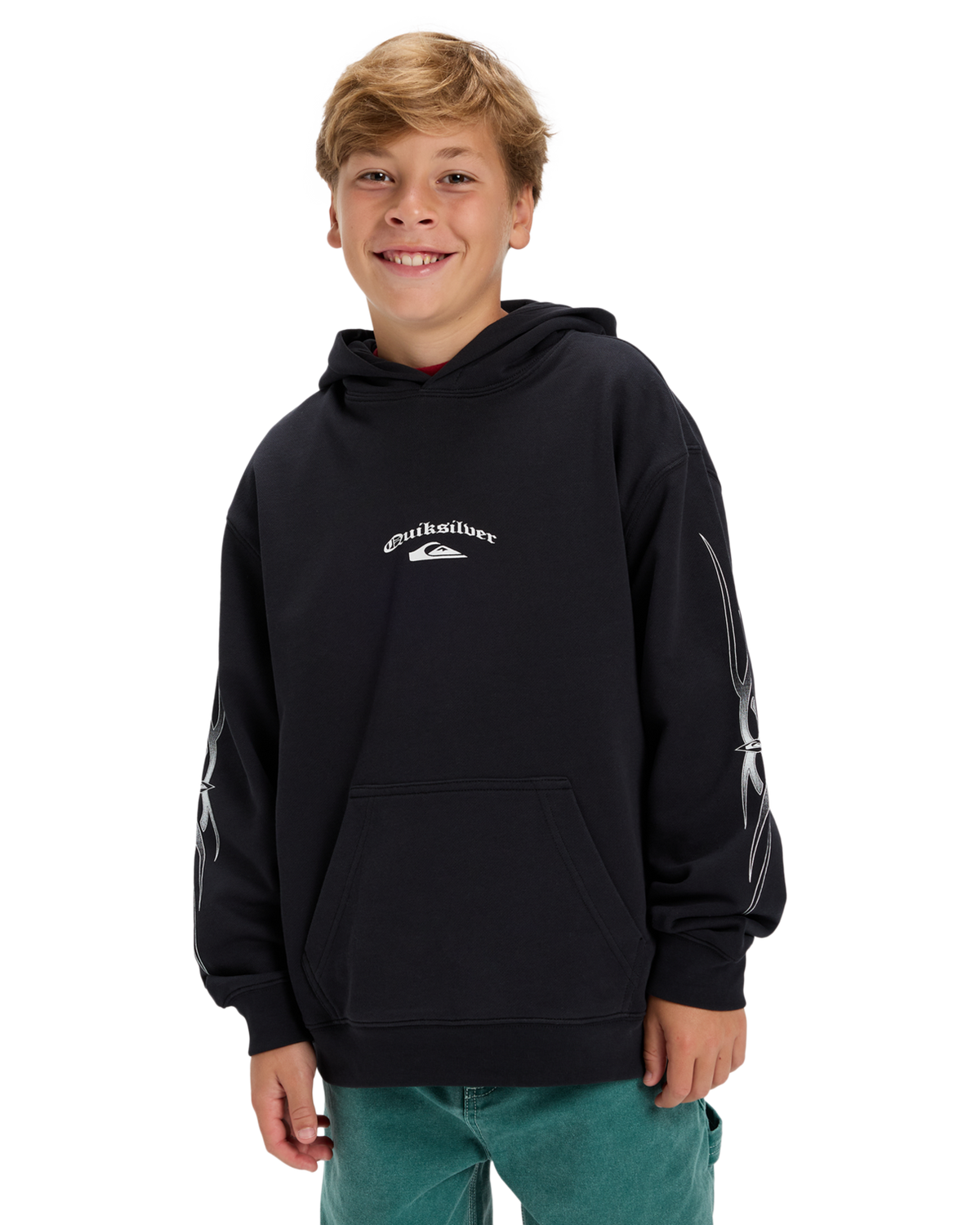 The Quiksilver Boys Boys Stretch Tribal Hoodie in Black