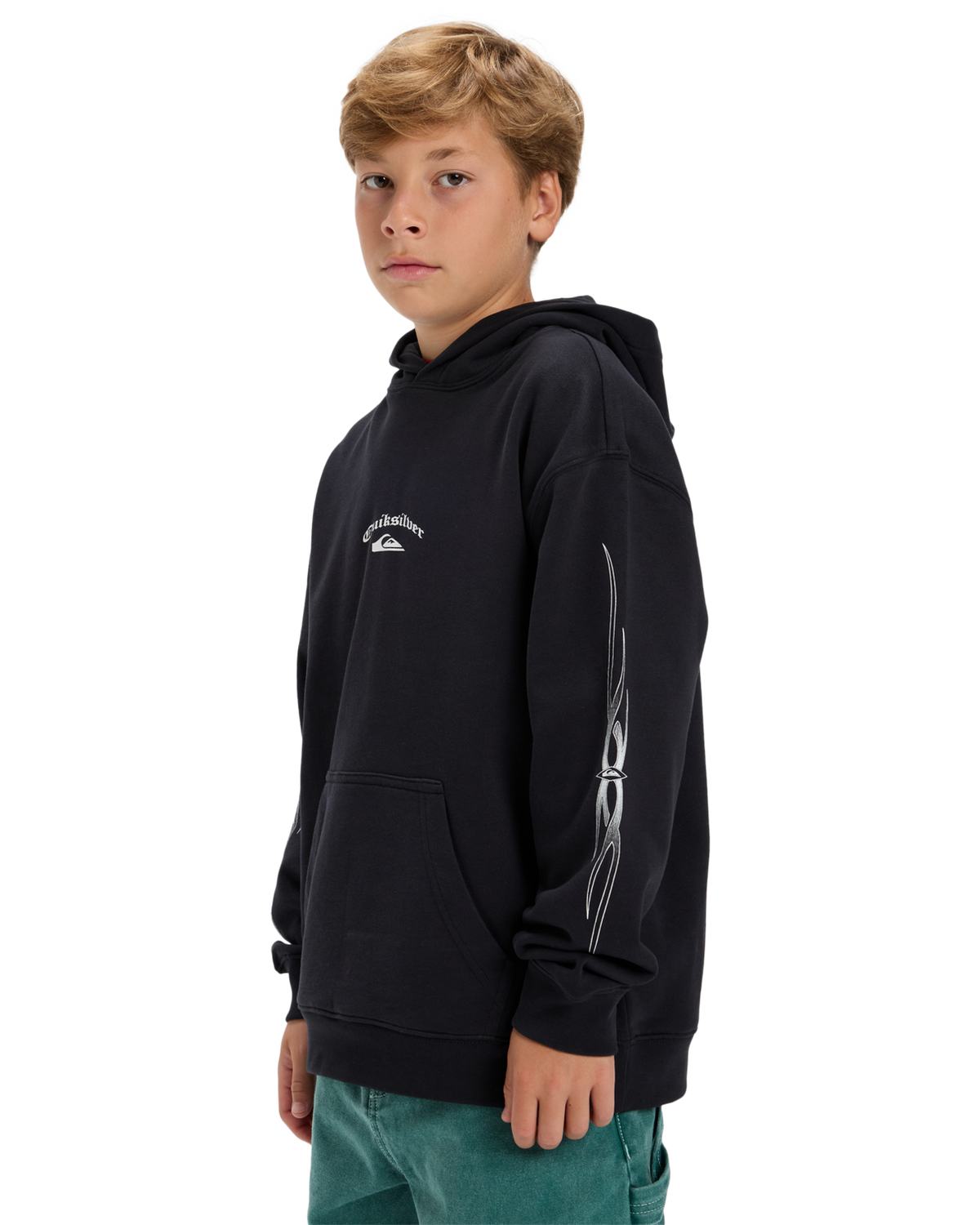 The Quiksilver Boys Boys Stretch Tribal Hoodie in Black