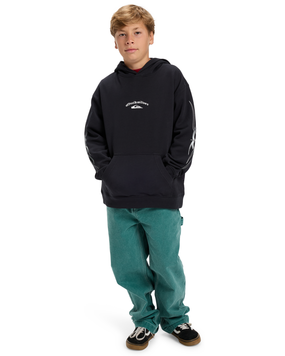 The Quiksilver Boys Boys Stretch Tribal Hoodie in Black