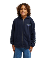 Boys Graphic Hero Zip Hoodie in Dark Navy