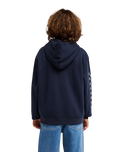 Boys Graphic Hero Zip Hoodie in Dark Navy