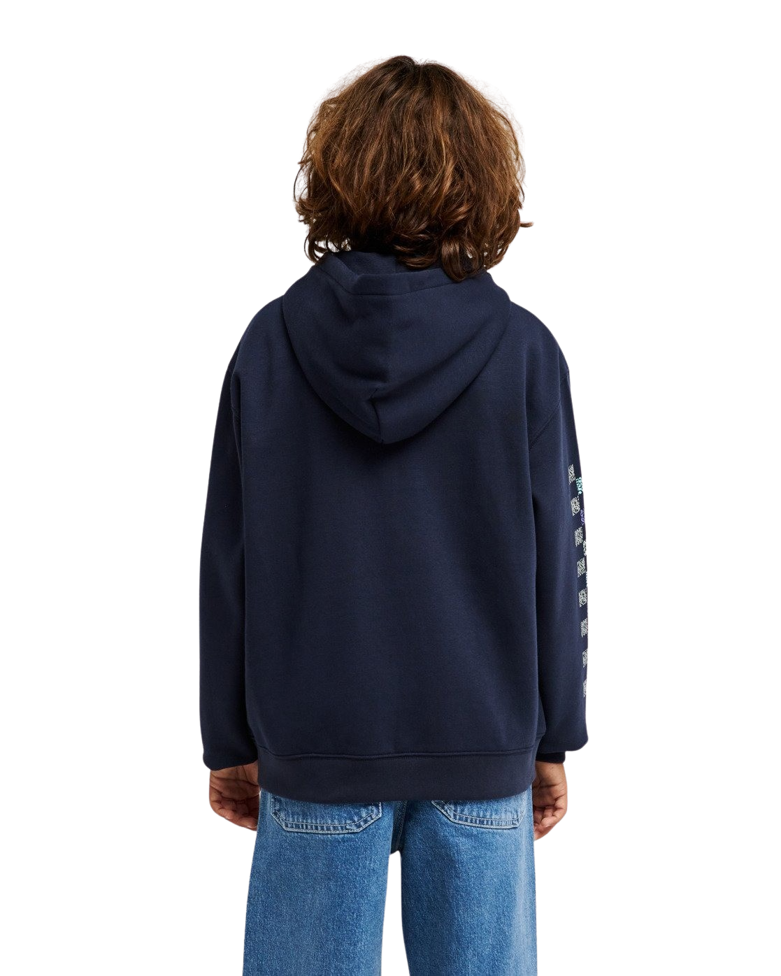 Boys Graphic Hero Zip Hoodie in Dark Navy