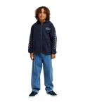 Boys Graphic Hero Zip Hoodie in Dark Navy