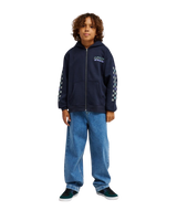 Boys Graphic Hero Zip Hoodie in Dark Navy