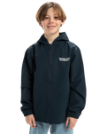 The Quiksilver Boys Boys Rain Cloud Hooded Jacket in Dark Navy