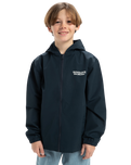 The Quiksilver Boys Boys Rain Cloud Hooded Jacket in Dark Navy