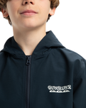 The Quiksilver Boys Boys Rain Cloud Hooded Jacket in Dark Navy