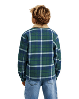 The Quiksilver Boys Boys Sherpa Harrington Jacket in Dark Denim Harrington Check