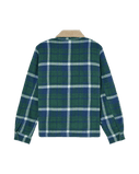 The Quiksilver Boys Boys Sherpa Harrington Jacket in Dark Denim Harrington Check