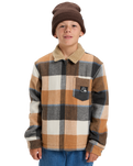 The Quiksilver Boys Boys DNA Sherpa Harrington Jacket in Almond Sherpa Harrington