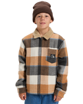 The Quiksilver Boys Boys DNA Sherpa Harrington Jacket in Almond Sherpa Harrington
