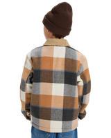 The Quiksilver Boys Boys DNA Sherpa Harrington Jacket in Almond Sherpa Harrington