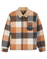 The Quiksilver Boys Boys DNA Sherpa Harrington Jacket in Almond Sherpa Harrington