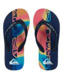 Boys Molokai Art 26 Flip Flops in Monaco Blue