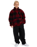 The Quiksilver Boys Boys Mercury Woodlands Sherpa Fleece Jacket in Woodlands Biking Red