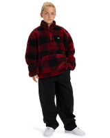 The Quiksilver Boys Boys Mercury Woodlands Sherpa Fleece Jacket in Woodlands Biking Red