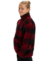 The Quiksilver Boys Boys Mercury Woodlands Sherpa Fleece Jacket in Woodlands Biking Red