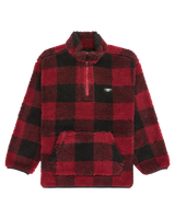 The Quiksilver Boys Boys Mercury Woodlands Sherpa Fleece Jacket in Woodlands Biking Red