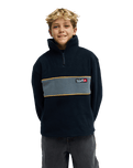 The Quiksilver Boys Boys Cruz Polar Fleece Jacket in Black
