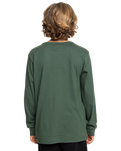 The Quiksilver Boys Boys Circle Logo Long Sleeve T-Shirt in Forest