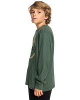 The Quiksilver Boys Boys Circle Logo Long Sleeve T-Shirt in Forest