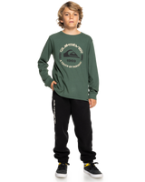 The Quiksilver Boys Boys Circle Logo Long Sleeve T-Shirt in Forest