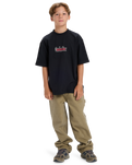 The Quiksilver Boys Boys Mercury Double Up T-Shirt in Black