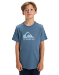 The Quiksilver Boys Boys Comp Logo T-Shirt in China Blue