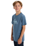 The Quiksilver Boys Boys Comp Logo T-Shirt in China Blue