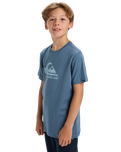 The Quiksilver Boys Boys Comp Logo T-Shirt in China Blue