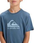 The Quiksilver Boys Boys Comp Logo T-Shirt in China Blue