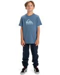 The Quiksilver Boys Boys Comp Logo T-Shirt in China Blue
